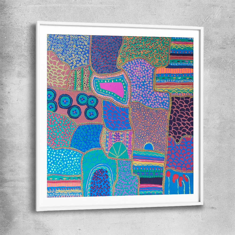 Colour has Life white glass front frame - part of our high quality canvas abstract wall art collection