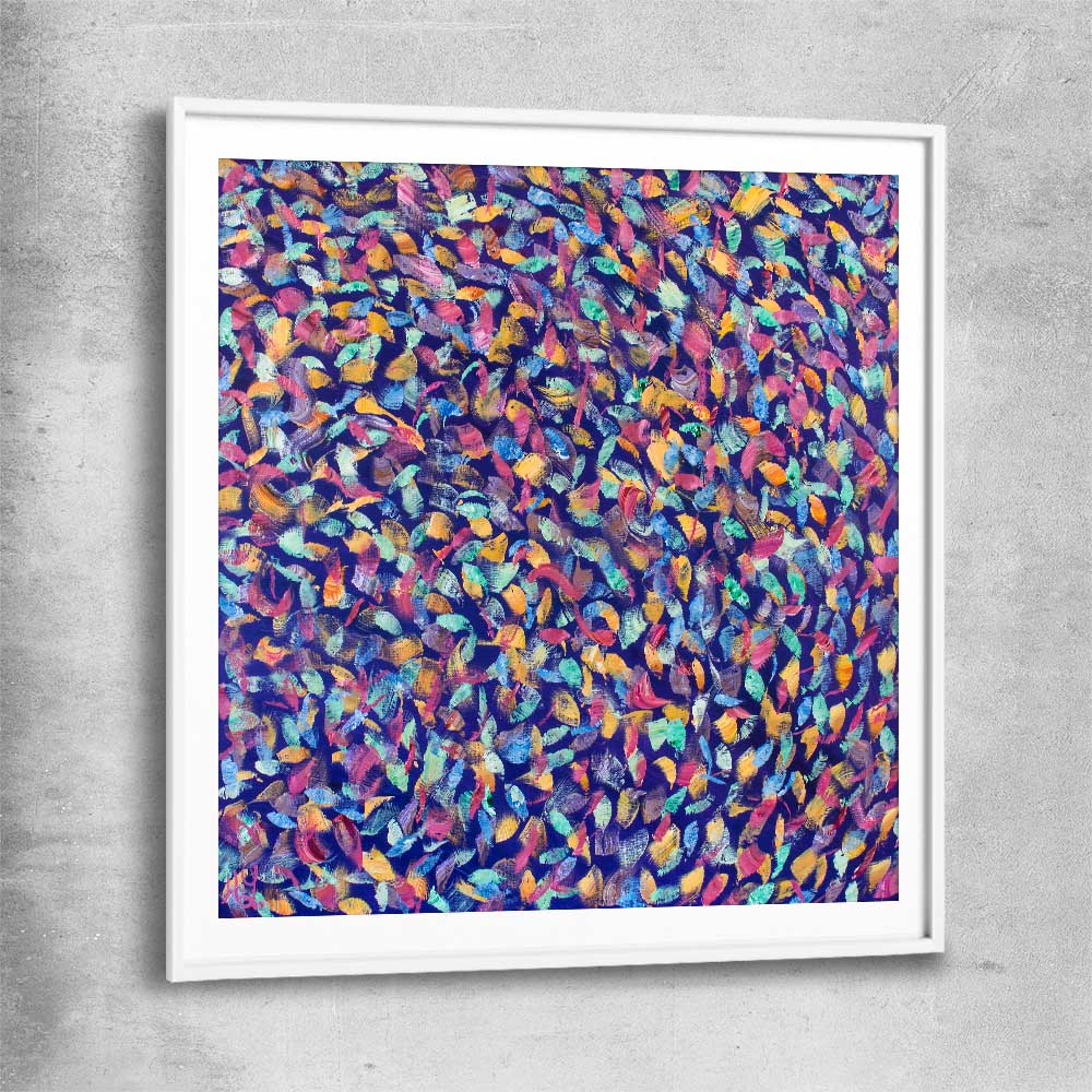 Depths of Colour white glass front frame - part of our high quality canvas abstract wall art collection