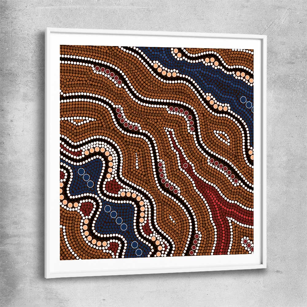 Dots of Time white glass front frame - part of our high quality canvas abstract wall art collection