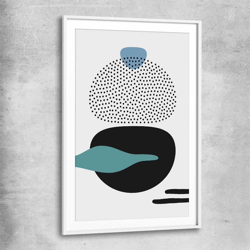 Formations Three white glass front frame - part of our high quality canvas abstract wall art collection