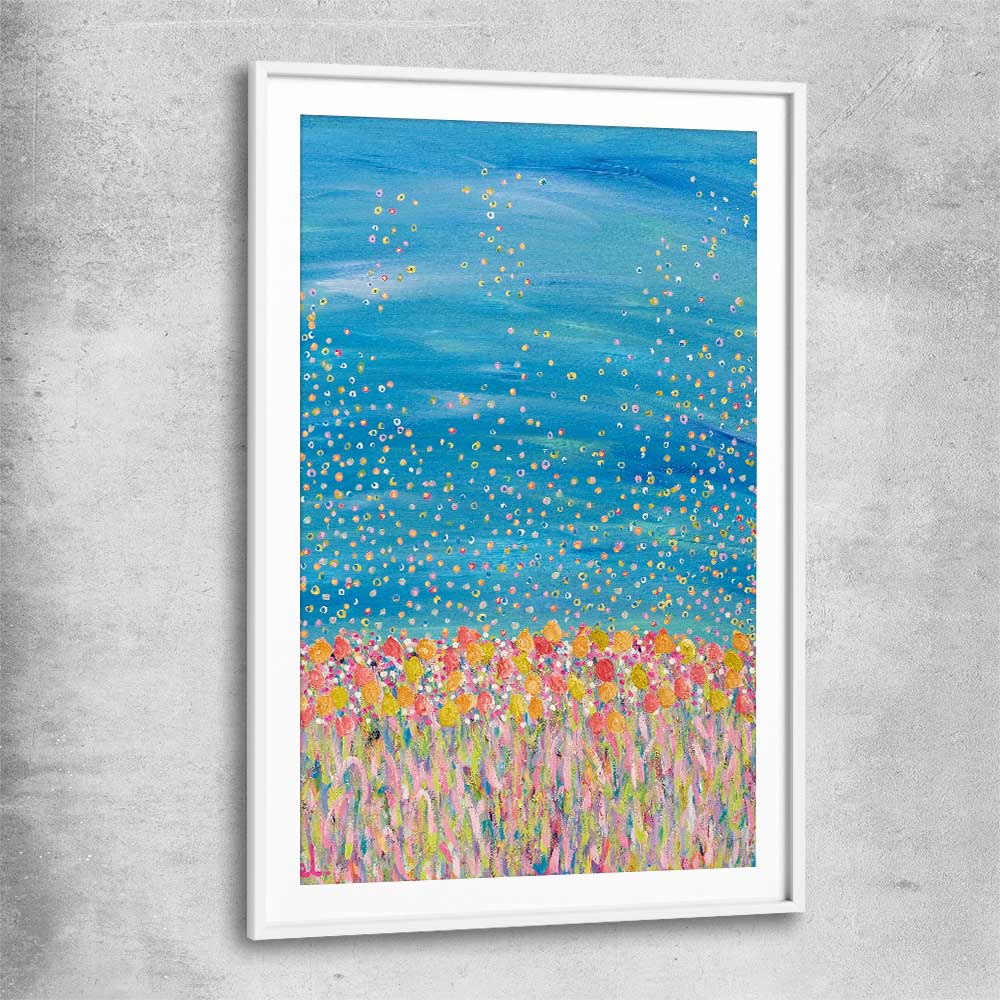 Freedom white glass front frame - part of our high quality canvas abstract wall art collection