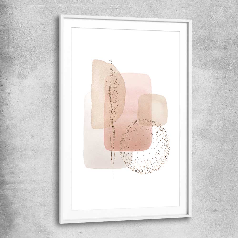 Light Geometric white glass front frame - part of our high quality canvas abstract wall art collection