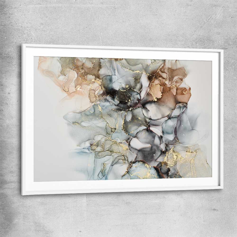 Luxury Waves white glass front frame - part of our high quality canvas abstract wall art collection