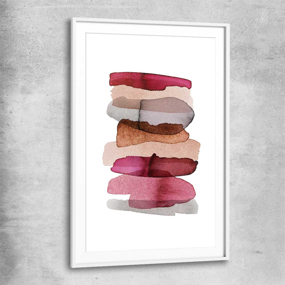 Maroon Tones Two white glass front frame - part of our high quality canvas abstract wall art collection