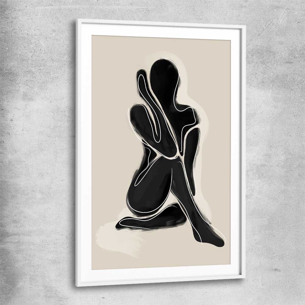 Matisse Shadow One white glass front frame - part of our high quality canvas abstract wall art collection