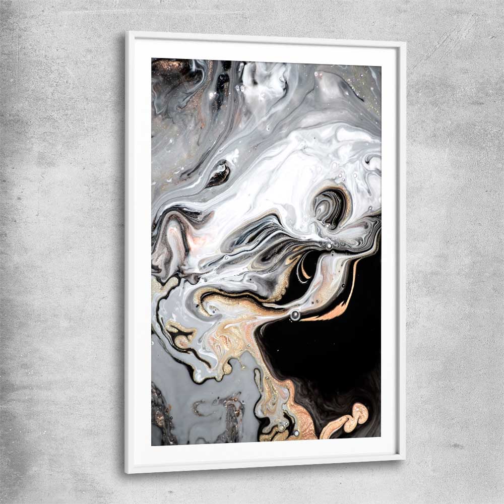 Mesmerizing Tones white glass front frame - part of our high quality canvas abstract wall art collection