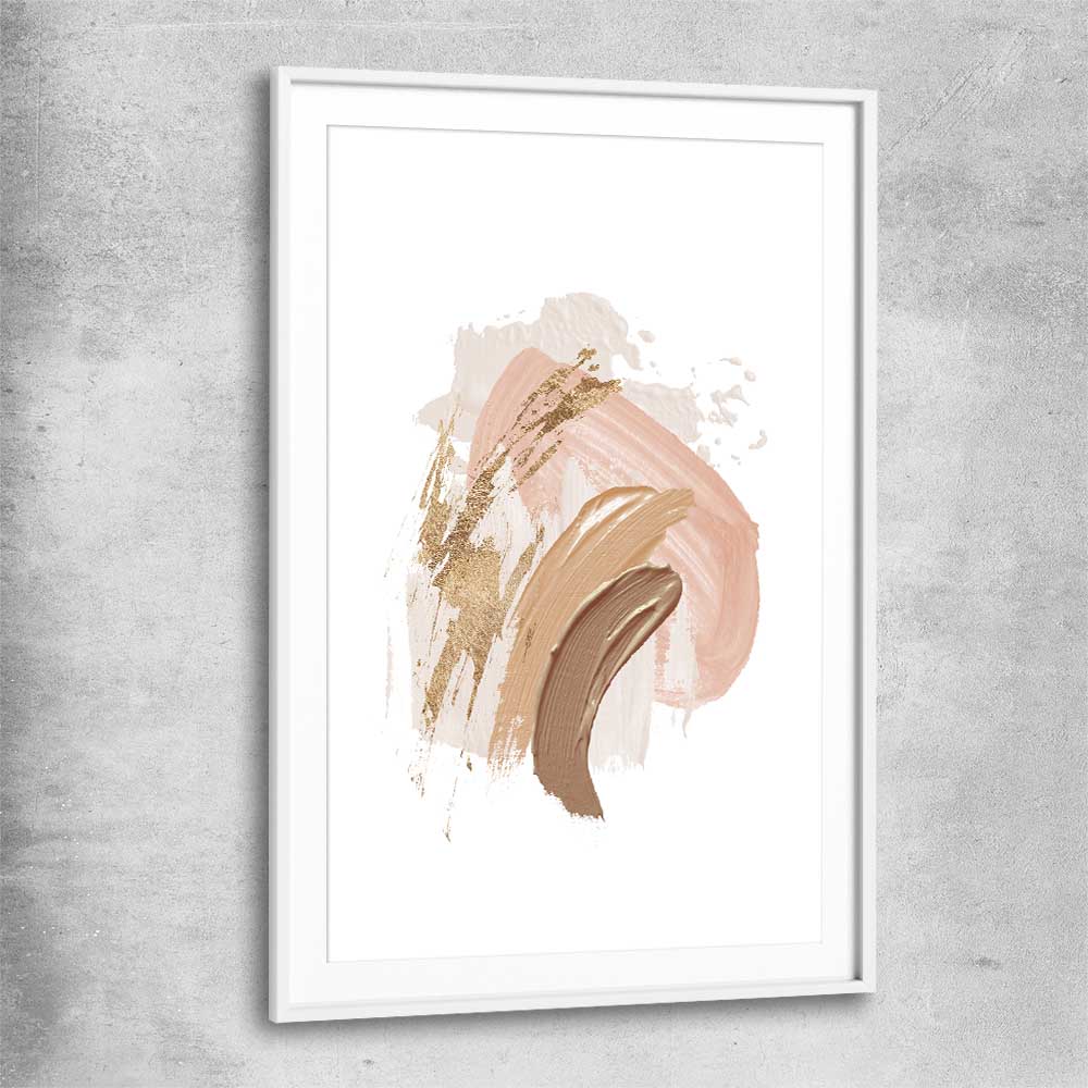 Neutral Strokes Three white glass front frame - part of our high quality canvas abstract wall art collection