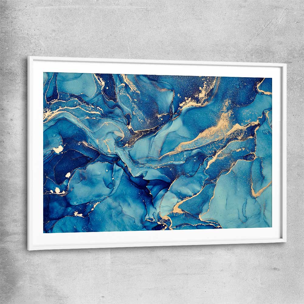 Ocean Dreaming white glass front frame - part of our high quality canvas abstract wall art collection
