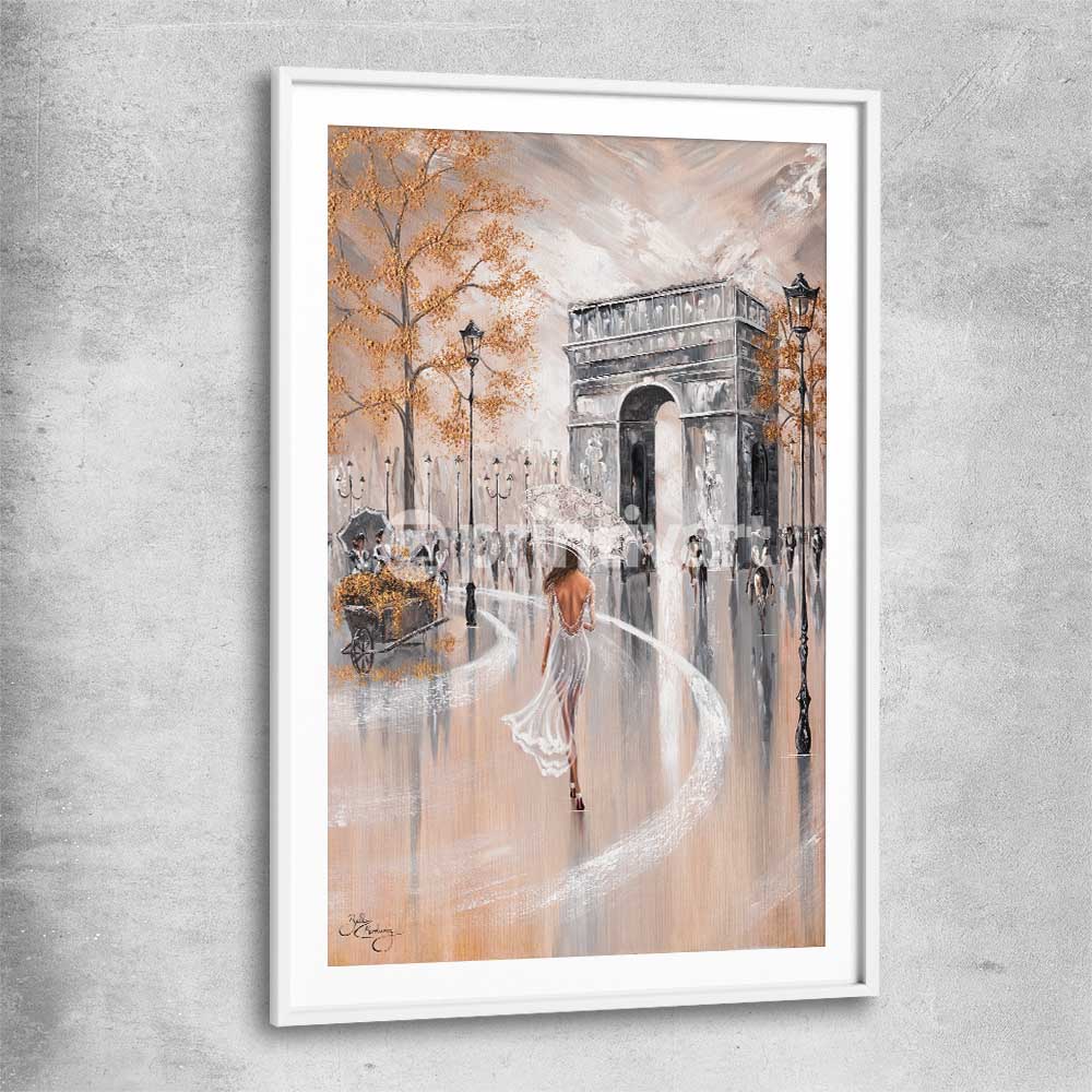 Paris Flair white glass front frame - part of our high quality canvas abstract wall art collection