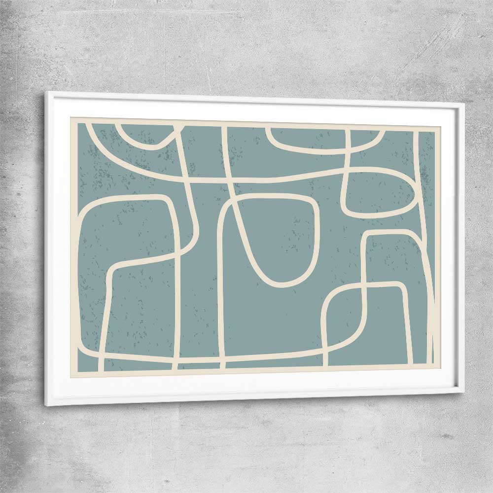 Path of Life white glass front frame - part of our high quality canvas abstract wall art collection