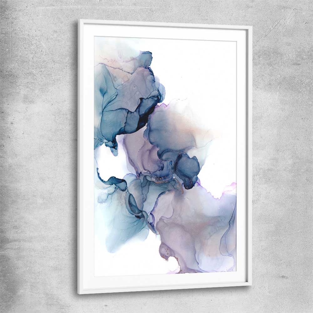 Purple Alcohol white glass front frame - part of our high quality canvas abstract wall art collection