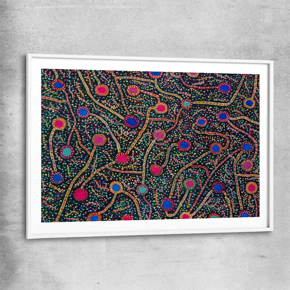 Rebirth's Energy white glass front frame - part of our high quality canvas abstract wall art collection
