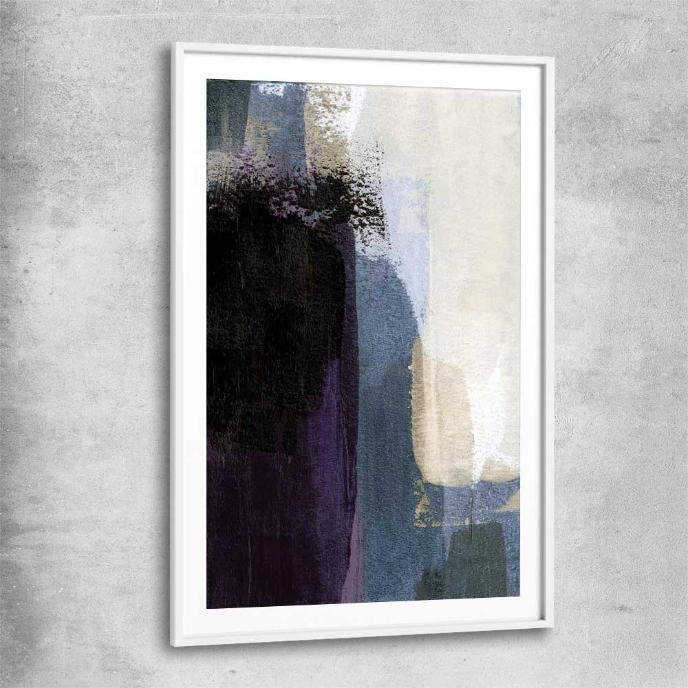 Soft Blue Two white glass front frame - part of our high quality canvas abstract wall art collection