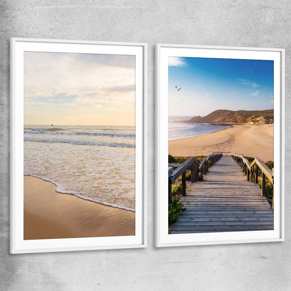 Gentle Tide Pair white glass front frame is a high quality print in our city skyline, travel prints and maps collection
