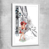 Paris Cafe Fashion white glass front frame - part of our high quality fashion canvas wall art and prints collection