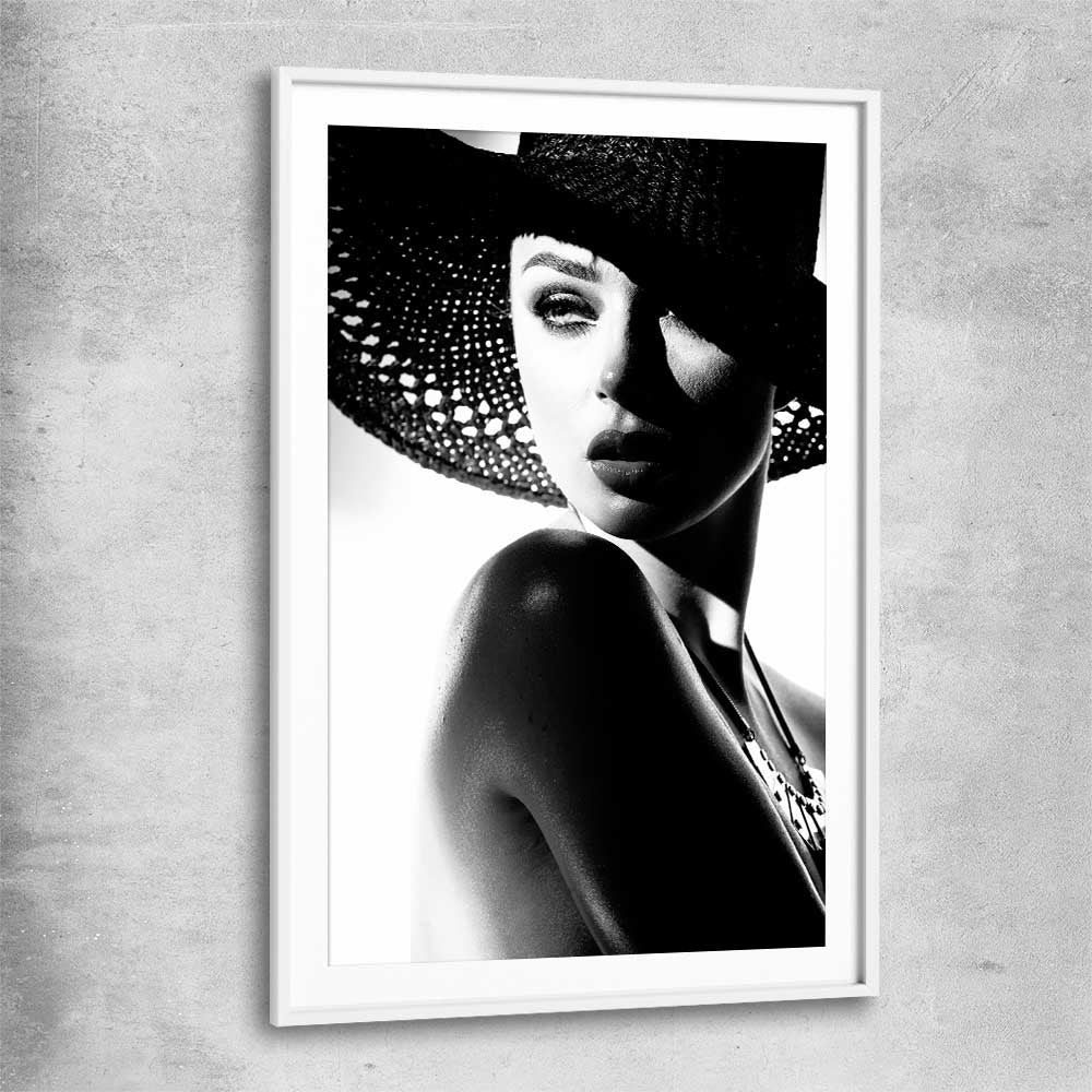 Silhouette Stare white glass front frame - part of our high quality fashion canvas wall art and prints collection