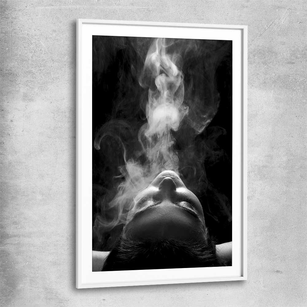 Smoke Haze white glass front frame - part of our high quality fashion canvas wall art and prints collection