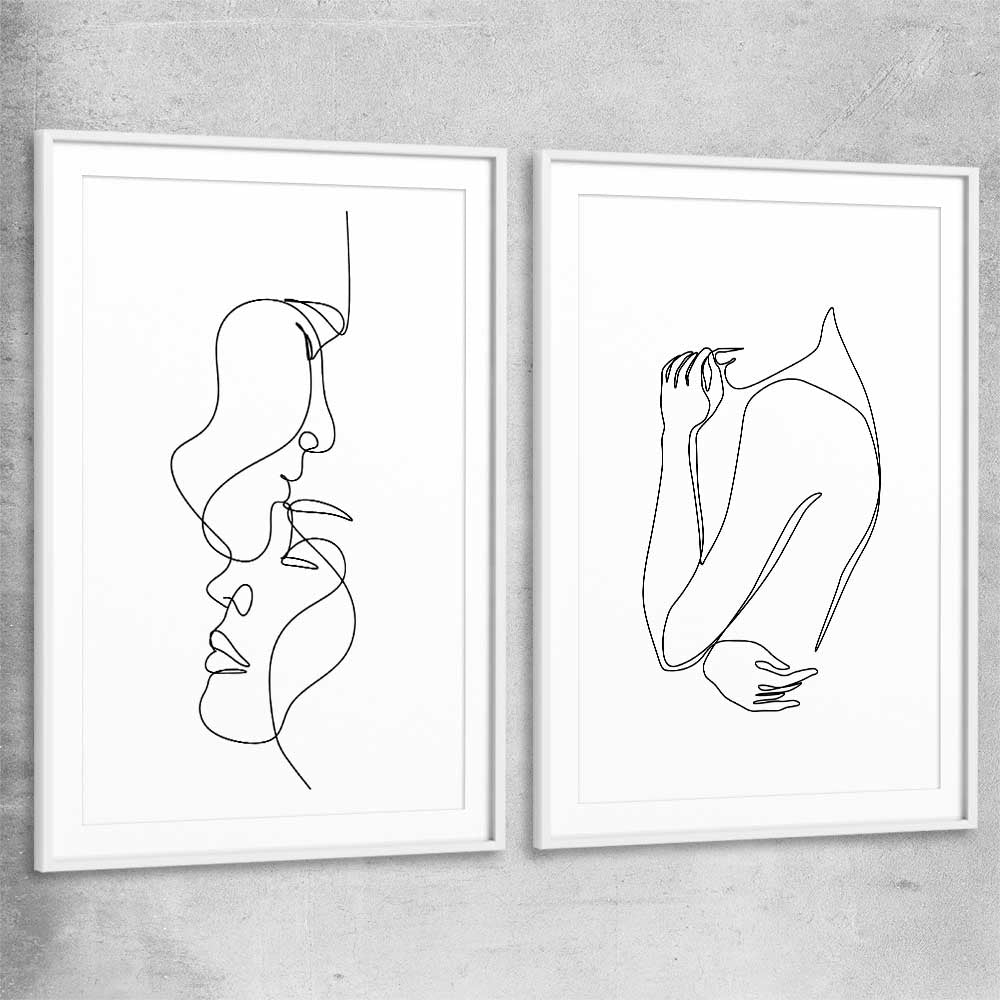 Warmth Pair white glass front frame - part of our high quality fashion canvas wall art and prints collection