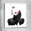 Watercolour Portrait white glass front frame - part of our high quality fashion canvas wall art and prints collection