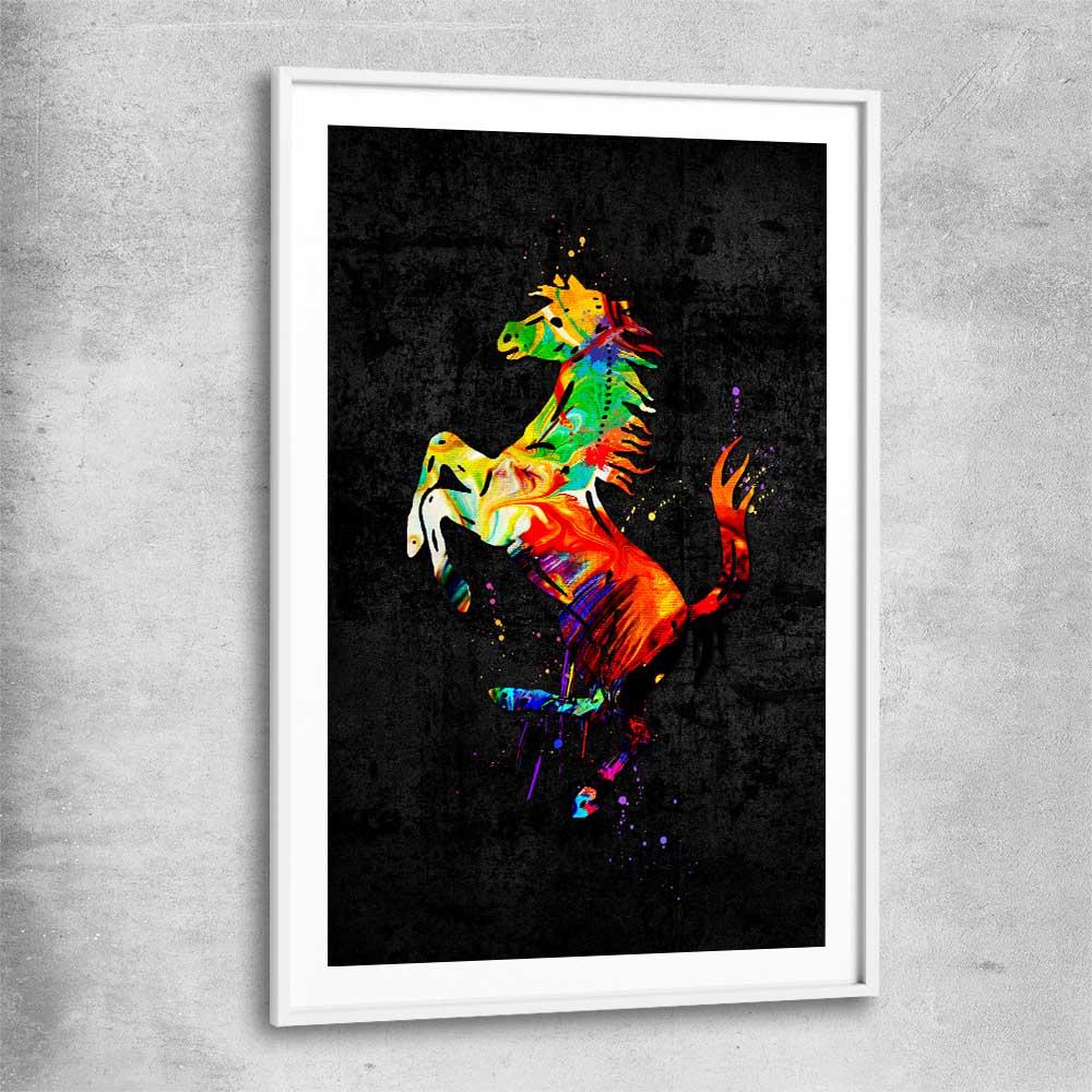 Inspirational wall art print of Fast Colours with white glass front frame