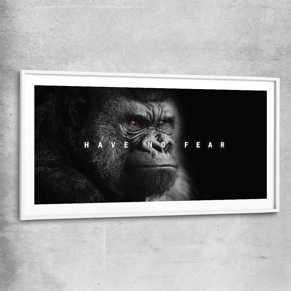 Have No Fear white glass front frame - part of our high quality fashion canvas wall art and prints collection