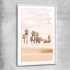 Floral print of Desert Dunes with white glass front frame