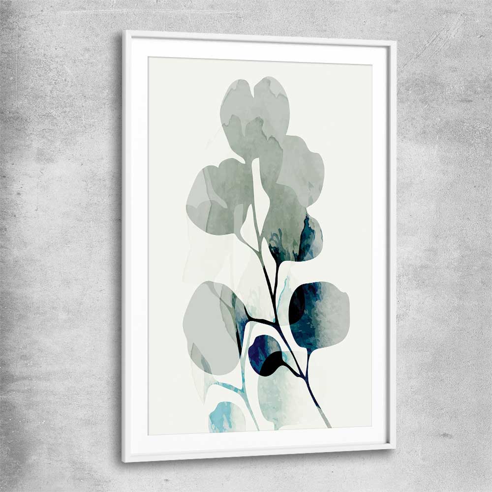 Floral print of Floral Texture One with white glass front frame