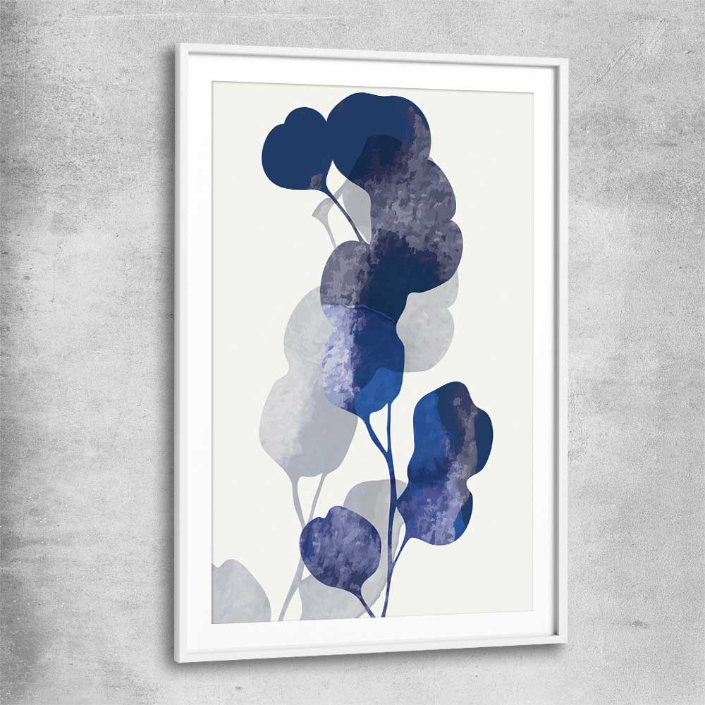 Floral print of Floral Texture Three with white glass front frame