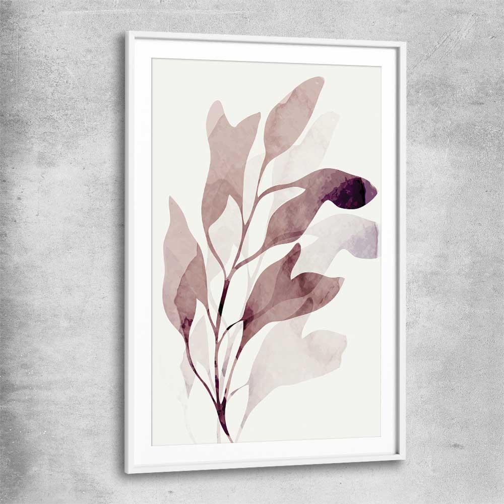 Floral print of Floral Texture Two with white glass front frame