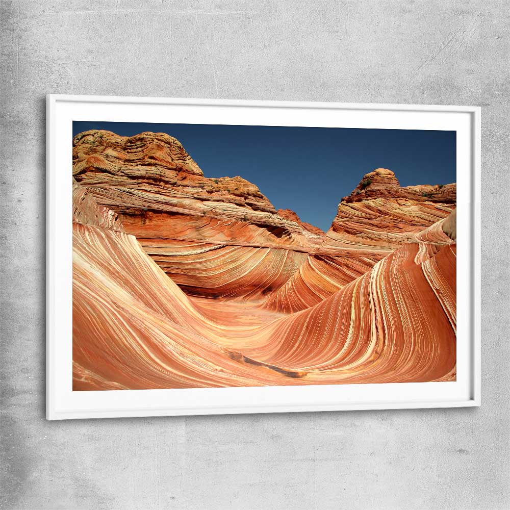 Floral print of Vermilion Cliffs with white glass front frame