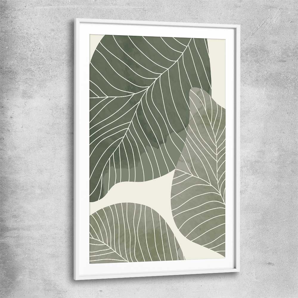 Floral print of Vintage Floral Two with white glass front frame