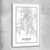 Brisbane City white glass front frame is a high quality print in our city skyline, travel prints and maps collection