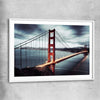 Golden Gate white glass front frame is a high quality print in our city skyline, travel prints and maps collection