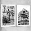 Paris Bicycle Pair white glass front frame is a high quality print in our city skyline, travel prints and maps collection
