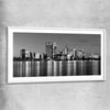 Perth Skyline white glass front frame is a high quality print in our city skyline, travel prints and maps collection