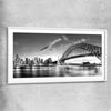 Sydney Harbour white glass front frame is a high quality print in our city skyline, travel prints and maps collection