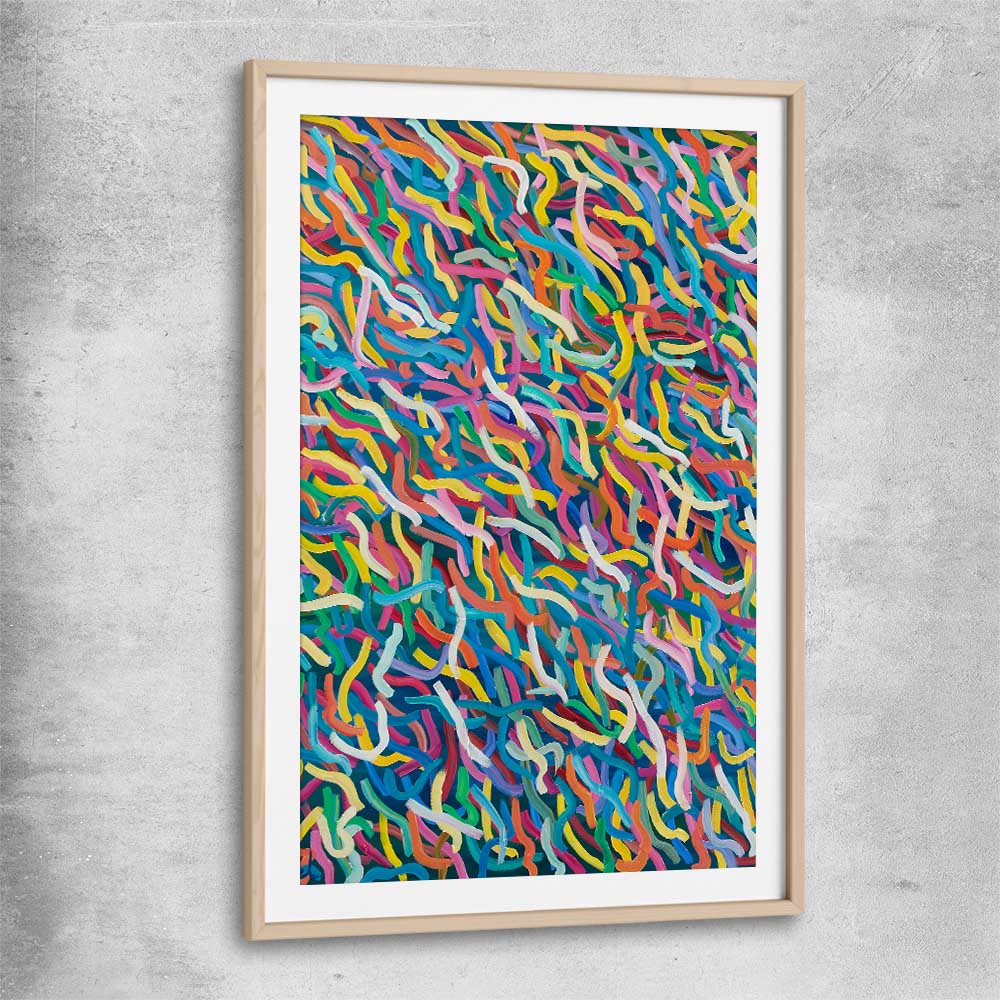 Auras Reflect You raw oak glass front frame - part of our high quality canvas abstract wall art collection