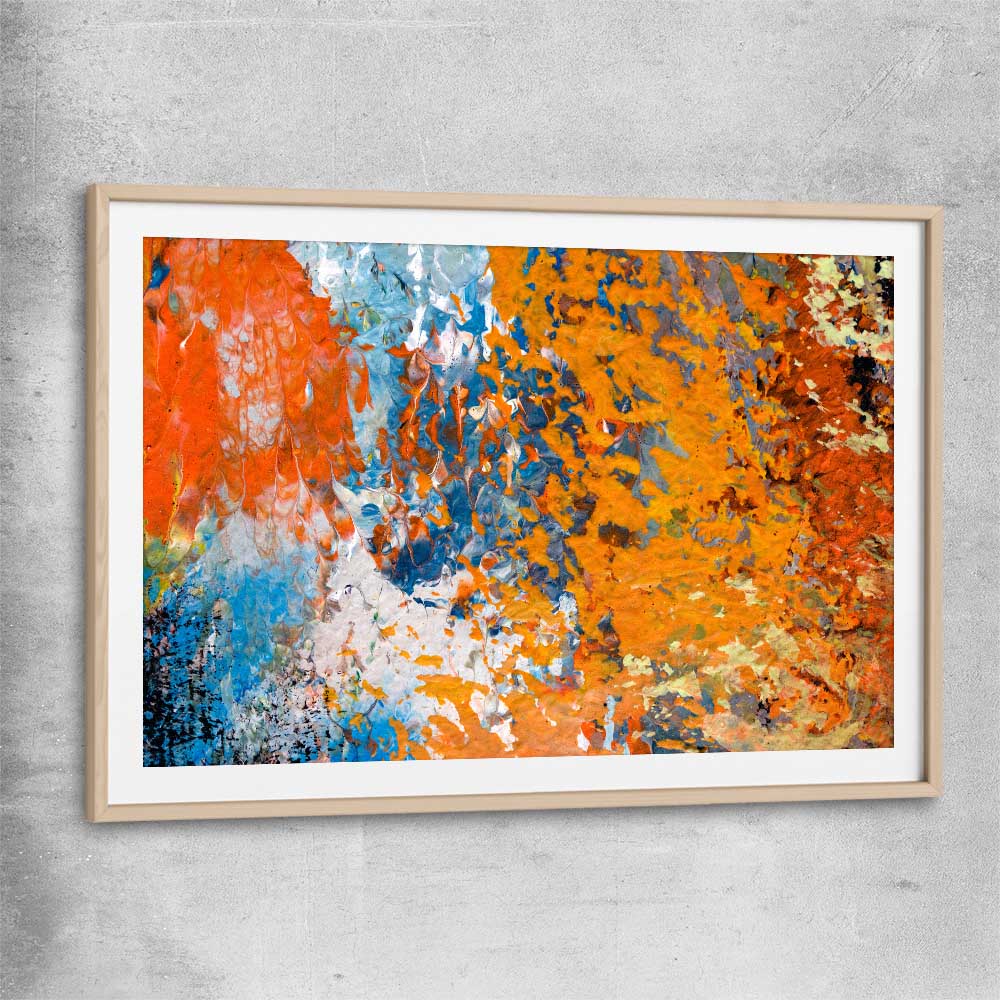 Autumn Colours raw oak glass front frame - part of our high quality canvas abstract wall art collection