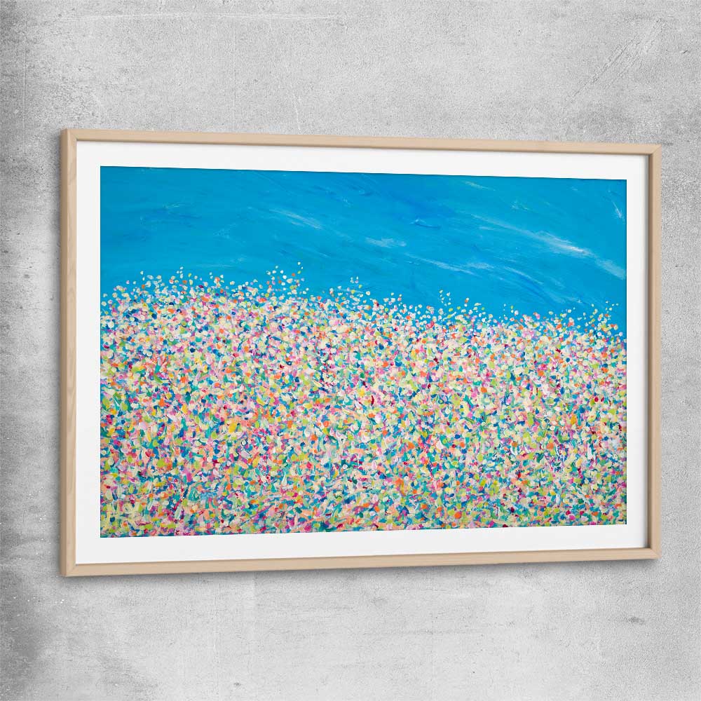 Banks of Atlantics raw oak glass front frame - part of our high quality canvas abstract wall art collection