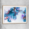 Blue Dreaming raw oak glass front frame - part of our high quality canvas abstract wall art collection