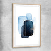 Blue Ivory One raw oak glass front frame - part of our high quality canvas abstract wall art collection