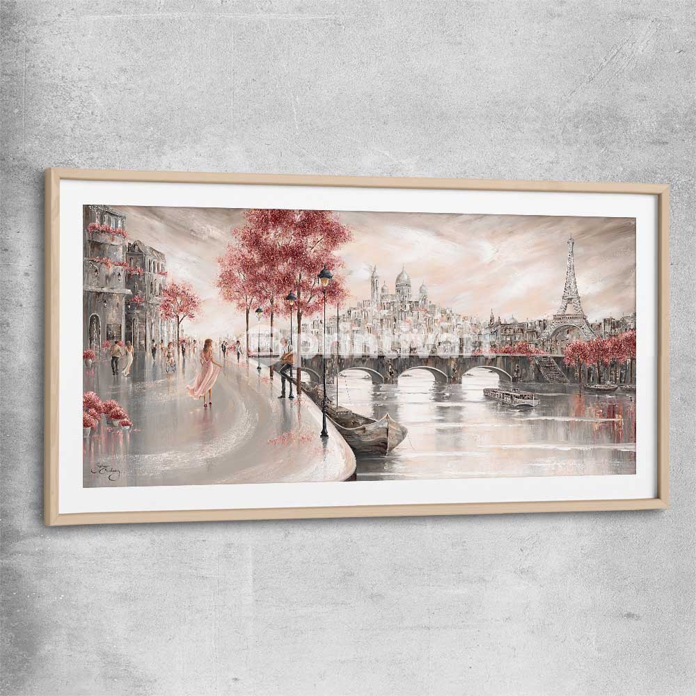 Breathless Melody raw oak glass front frame - part of our high quality canvas abstract wall art collection