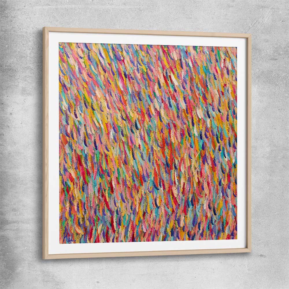 Colour Envy raw oak glass front frame - part of our high quality canvas abstract wall art collection