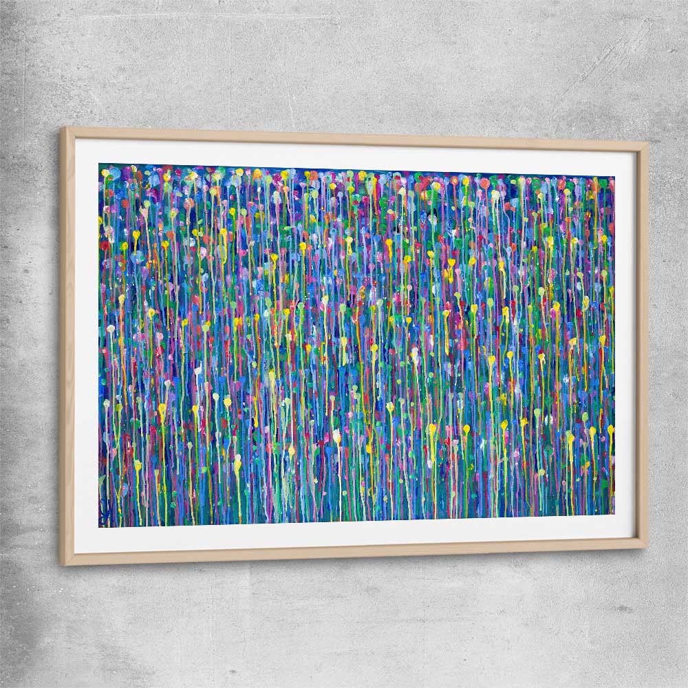 Colour is Golden raw oak glass front frame - part of our high quality canvas abstract wall art collection