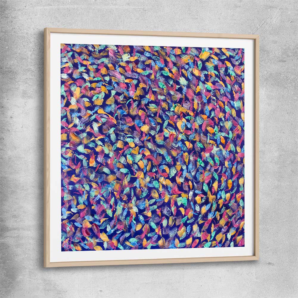 Depths of Colour raw oak glass front frame - part of our high quality canvas abstract wall art collection
