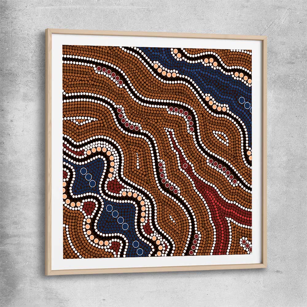 Dots of Time raw oak glass front frame - part of our high quality canvas abstract wall art collection