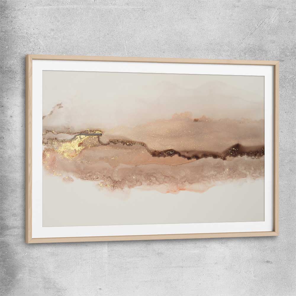Earthen Glitter raw oak glass front frame - part of our high quality canvas abstract wall art collection