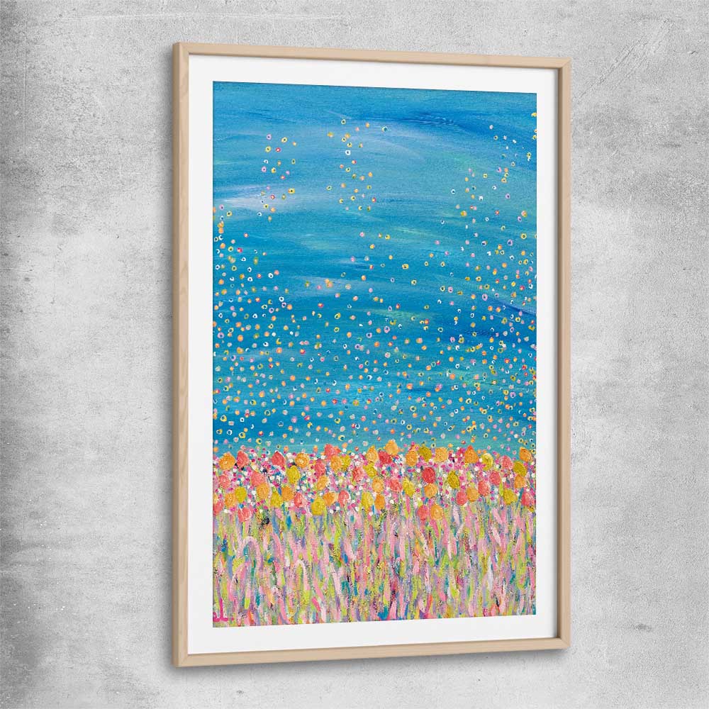 Freedom raw oak glass front frame - part of our high quality canvas abstract wall art collection