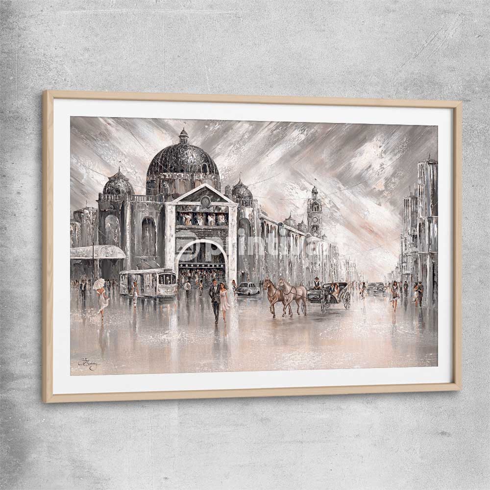 Iconic, Vintage Flinders raw oak glass front frame - part of our high quality canvas abstract wall art collection