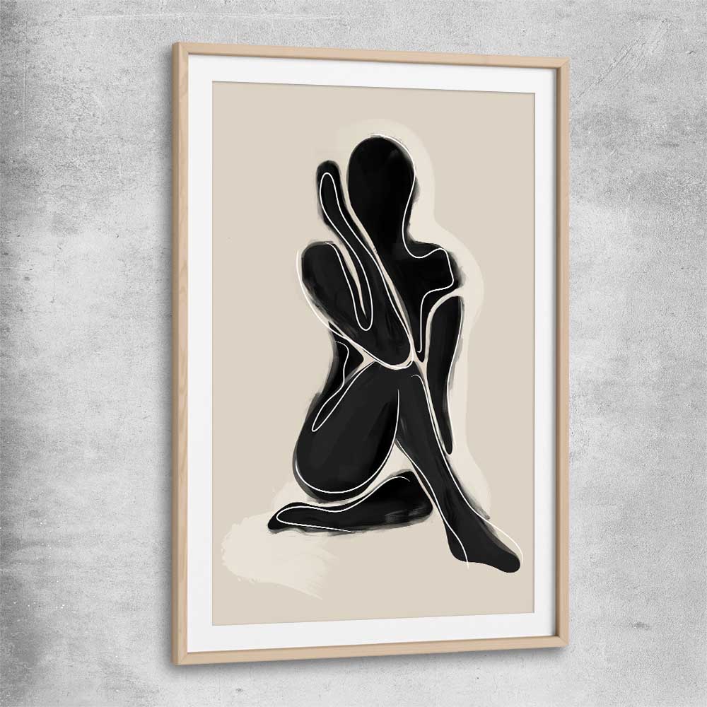 Matisse Shadow One raw oak glass front frame - part of our high quality canvas abstract wall art collection